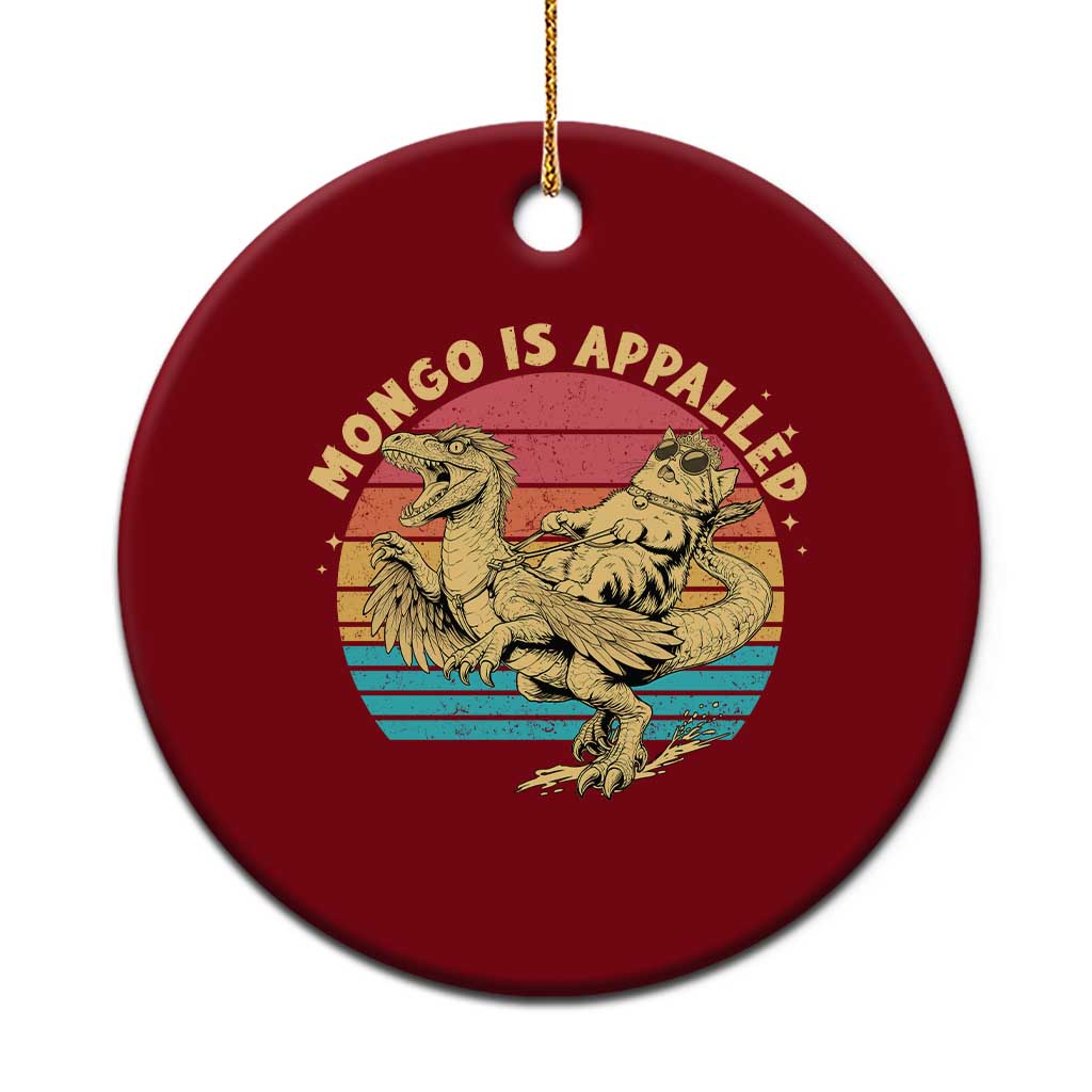 Mongo is Appalled Ceramic Ornament Vintage Princess Cat Riding Dinosaur
