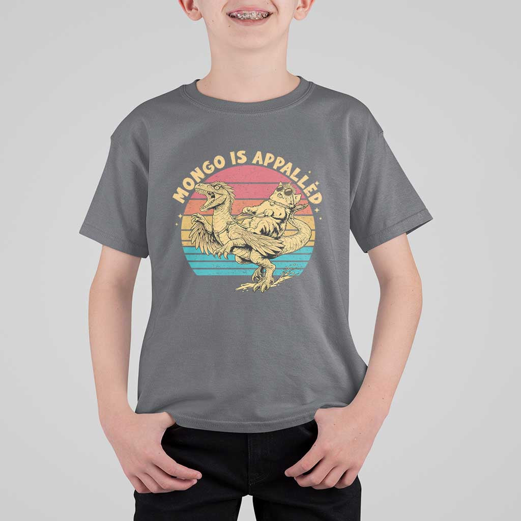 Mongo is Appalled T Shirt For Kid Vintage Princess Cat Riding Dinosaur