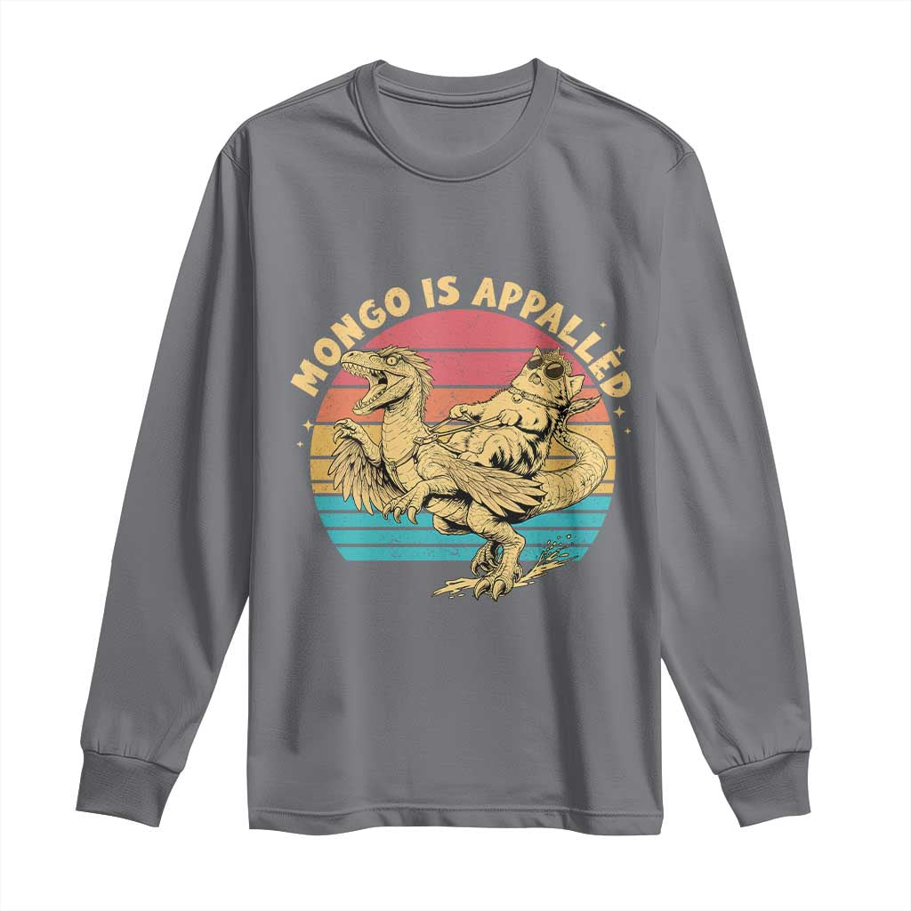 Mongo is Appalled Long Sleeve Shirt Vintage Princess Cat Riding Dinosaur