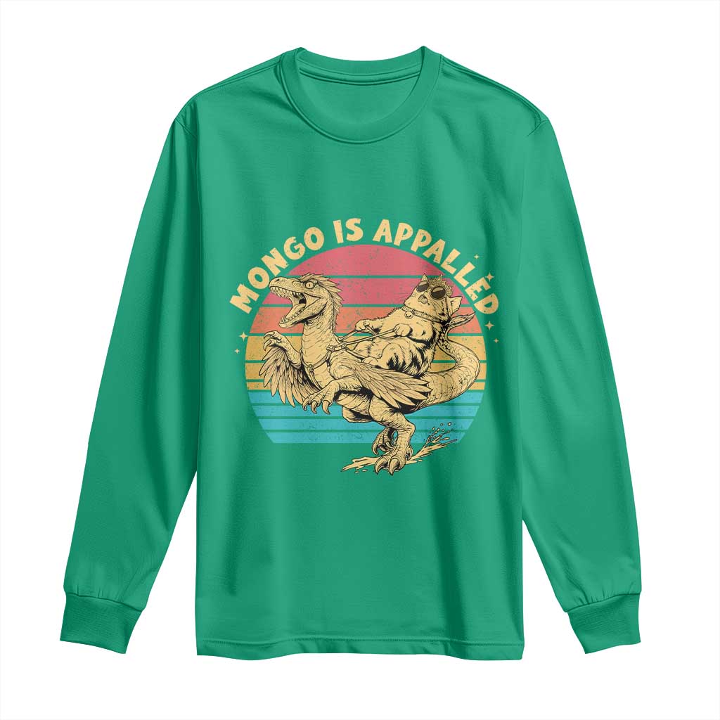 Mongo is Appalled Long Sleeve Shirt Vintage Princess Cat Riding Dinosaur