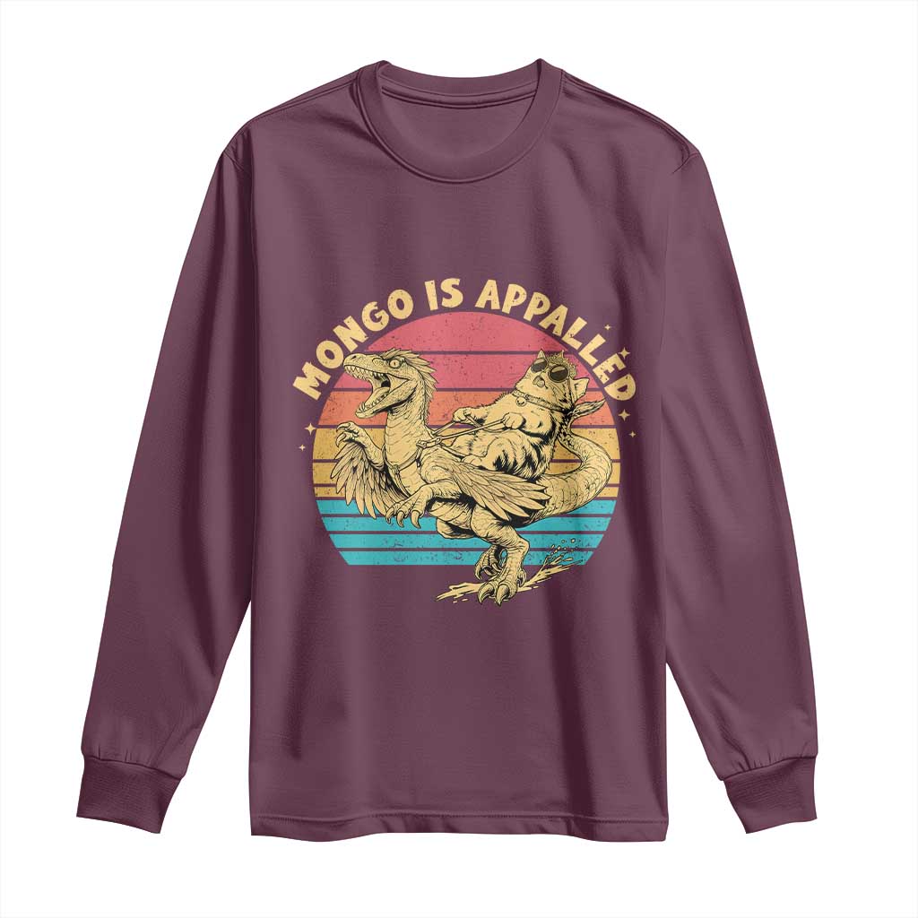 Mongo is Appalled Long Sleeve Shirt Vintage Princess Cat Riding Dinosaur