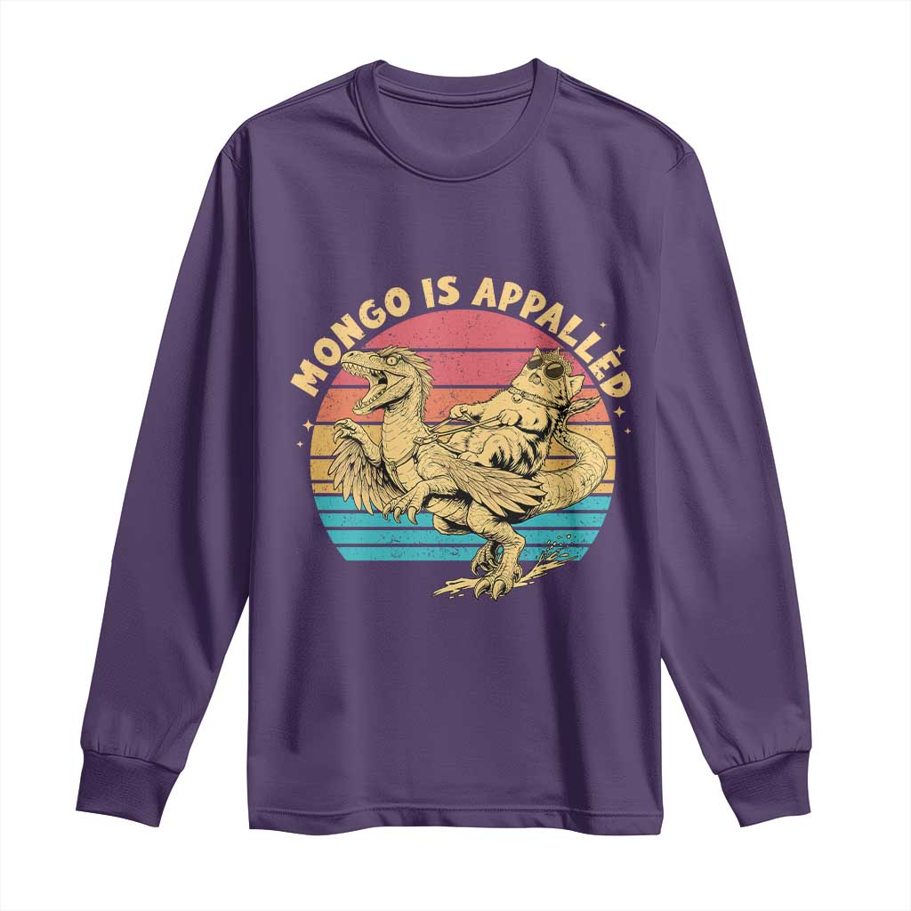 Mongo is Appalled Long Sleeve Shirt Vintage Princess Cat Riding Dinosaur