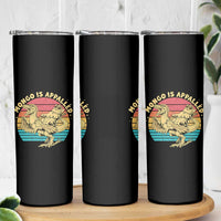 Mongo is Appalled Skinny Tumbler Vintage Princess Cat Riding Dinosaur