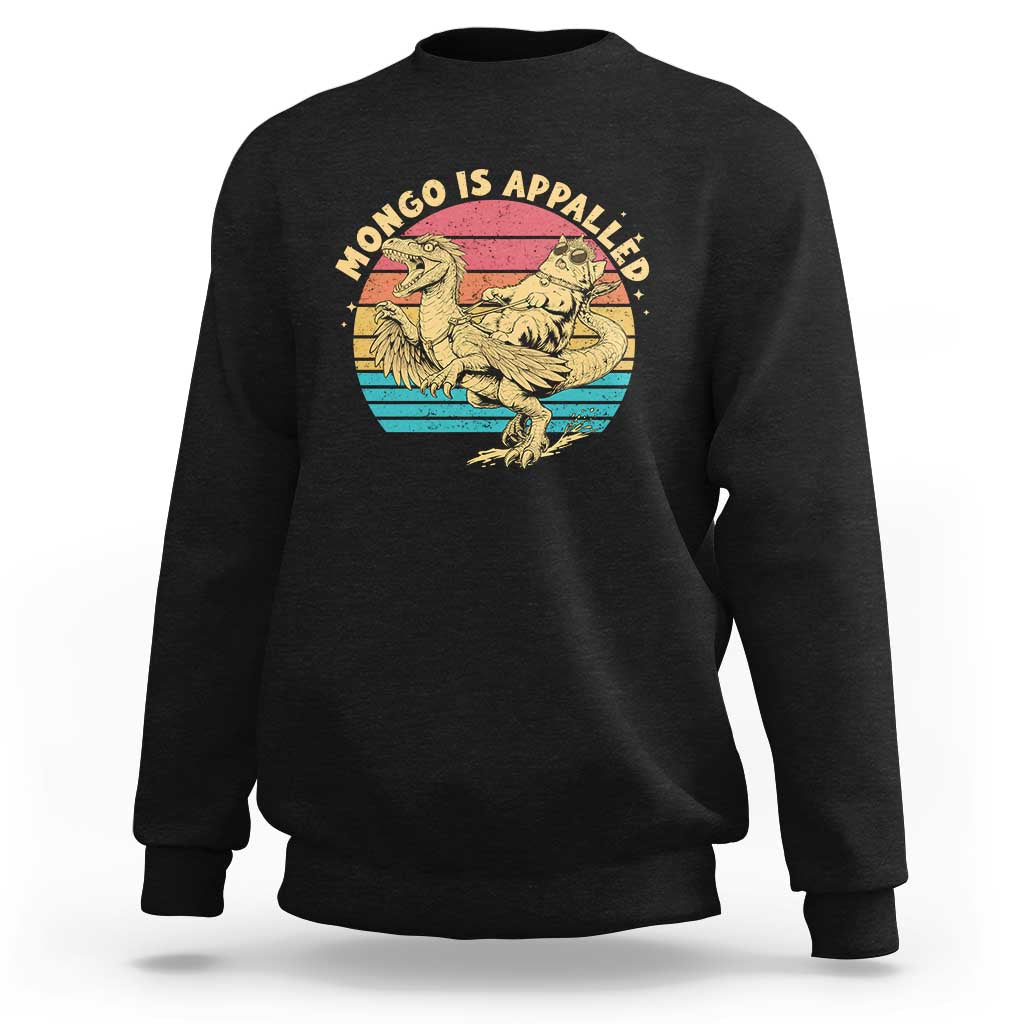 Mongo is Appalled Sweatshirt Vintage Princess Cat Riding Dinosaur