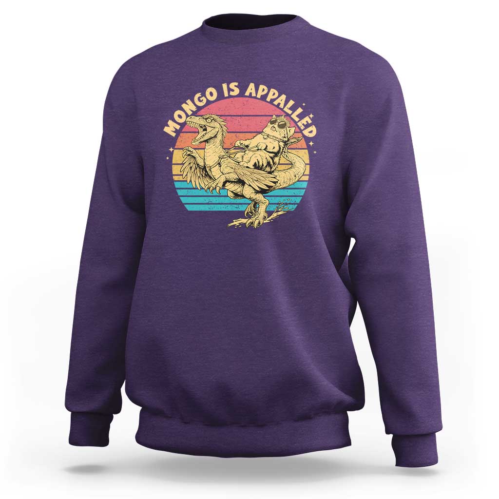 Mongo is Appalled Sweatshirt Vintage Princess Cat Riding Dinosaur