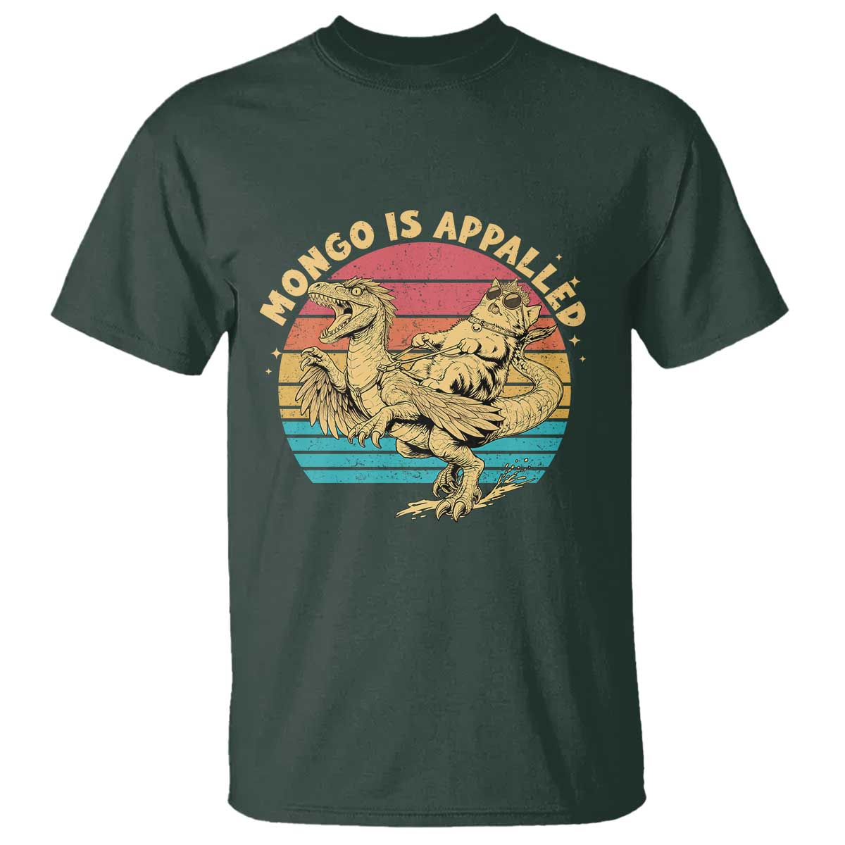 Mongo is Appalled T Shirt Vintage Princess Cat Riding Dinosaur