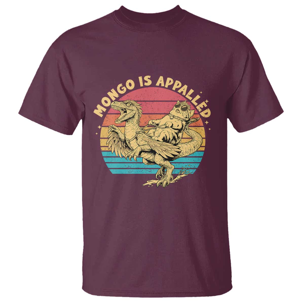 Mongo is Appalled T Shirt Vintage Princess Cat Riding Dinosaur