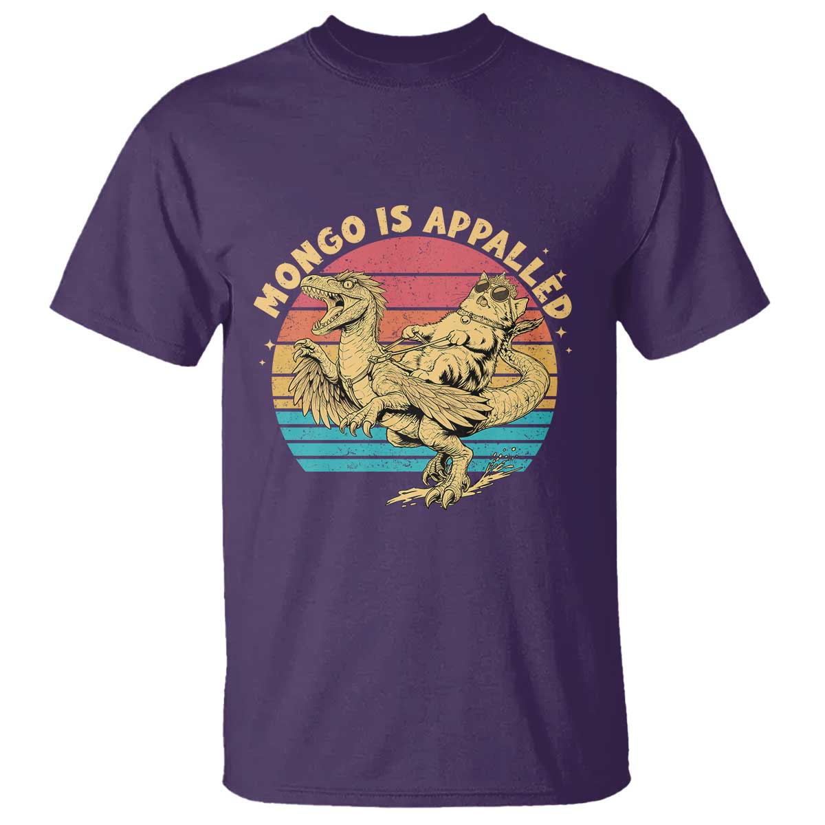 Mongo is Appalled T Shirt Vintage Princess Cat Riding Dinosaur