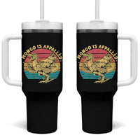 Mongo is Appalled Tumbler With Handle Vintage Princess Cat Riding Dinosaur