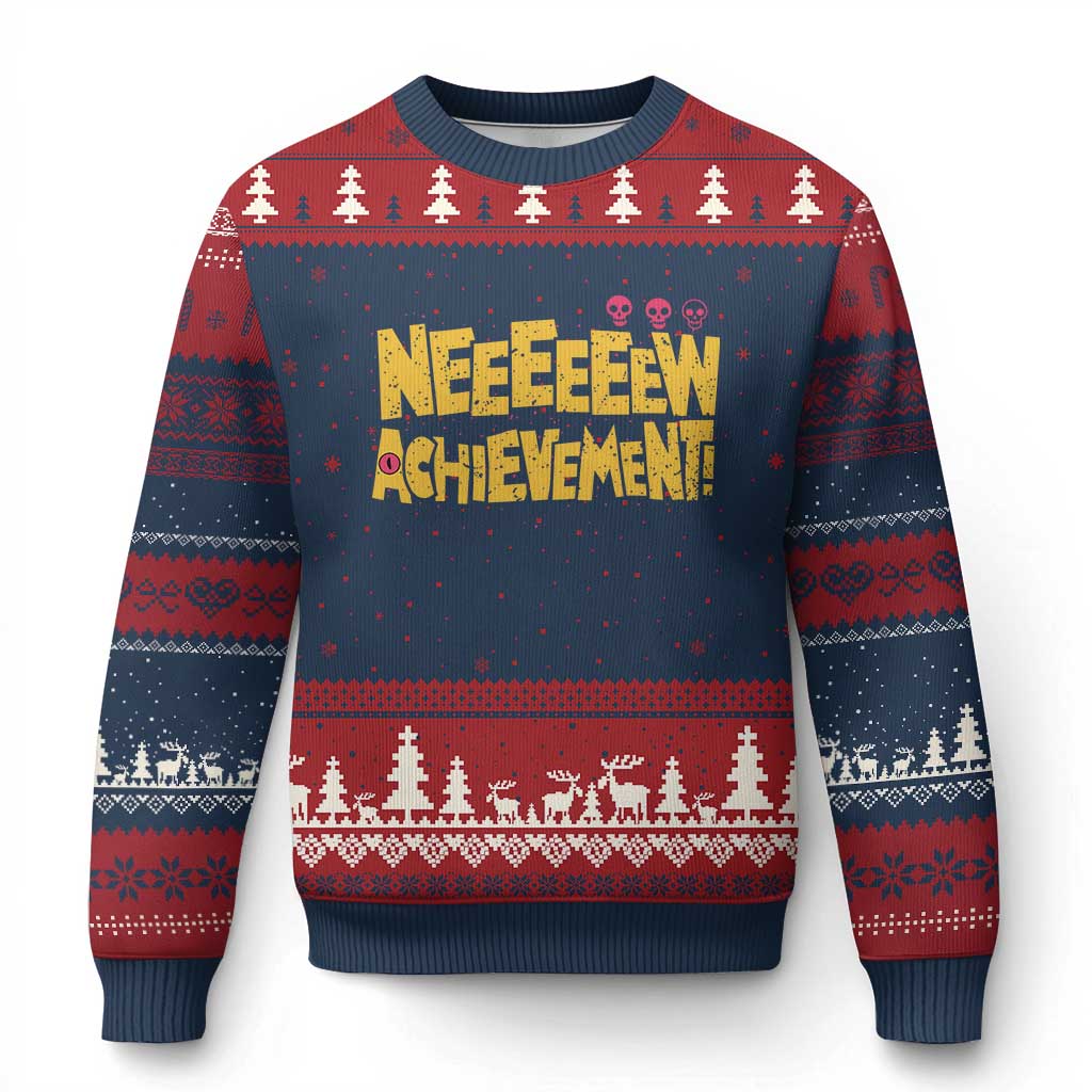New Achievement Ugly Christmas Sweater Funny Sci-Fi Book Lover