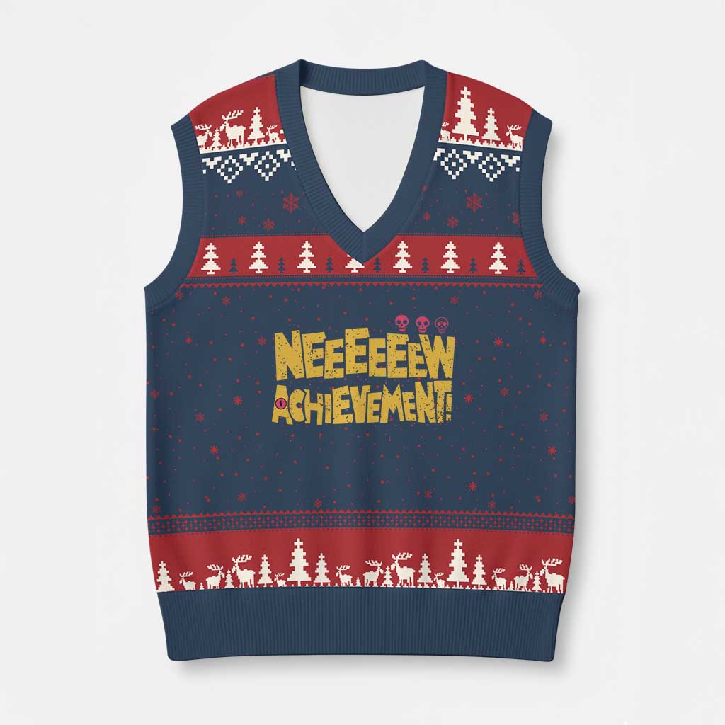 New Achievement V-Neck Knit Sweater Vest Funny Sci-Fi Book Lover