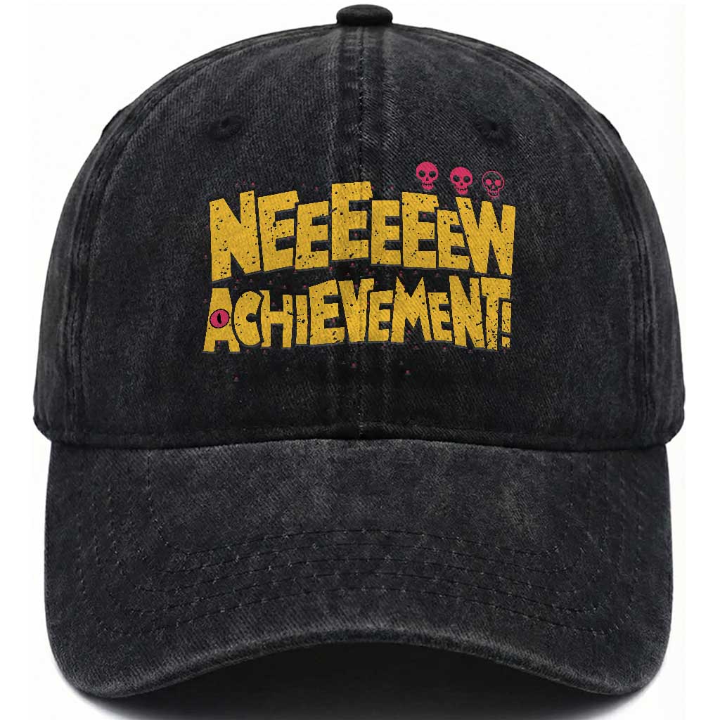 New Achievement Washed Cotton Baseball Cap Funny Sci-Fi Book Lover