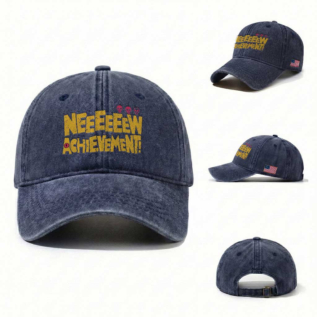 New Achievement Washed Cotton Baseball Cap Funny Sci-Fi Book Lover
