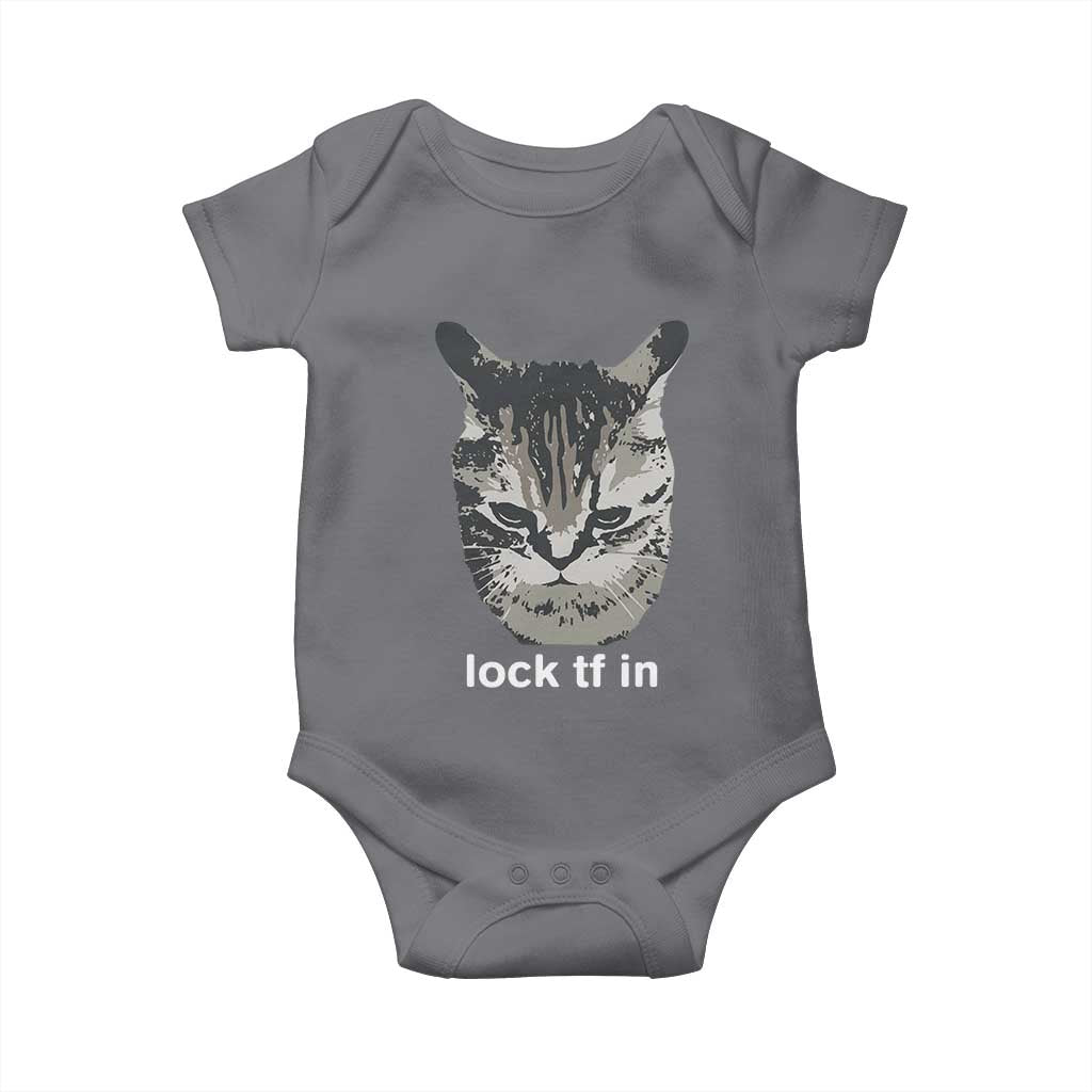 Lock TF In Cat Baby Onesie Funny Gen Z Meme