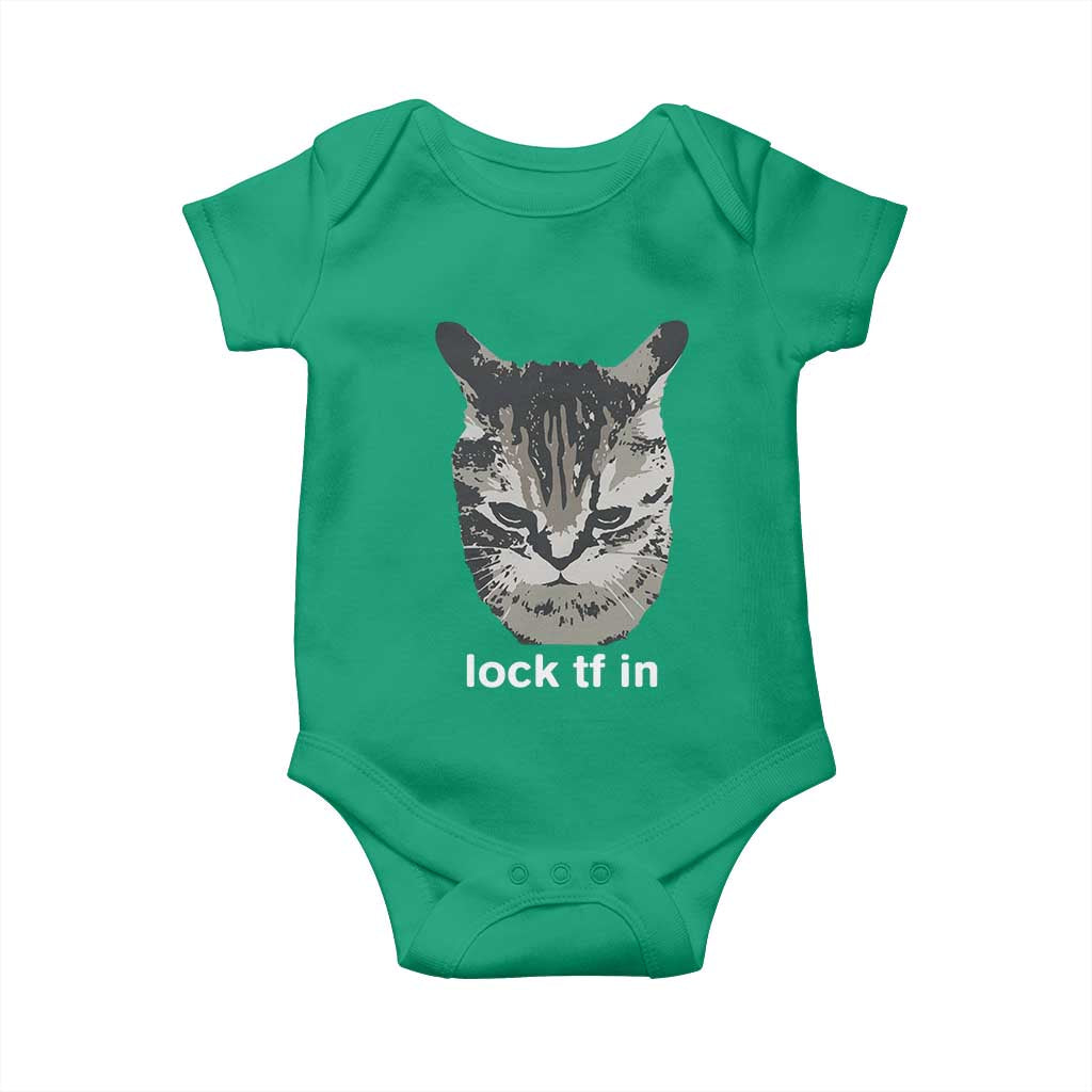 Lock TF In Cat Baby Onesie Funny Gen Z Meme