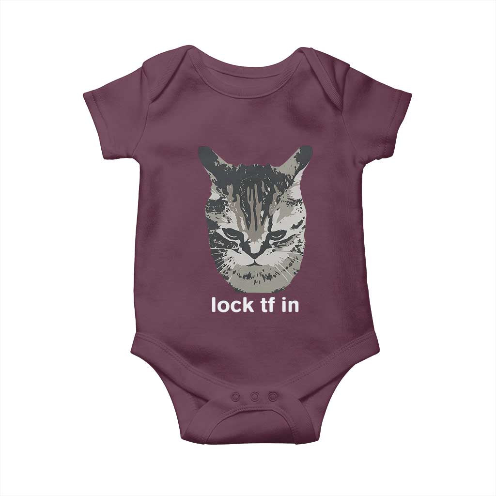 Lock TF In Cat Baby Onesie Funny Gen Z Meme