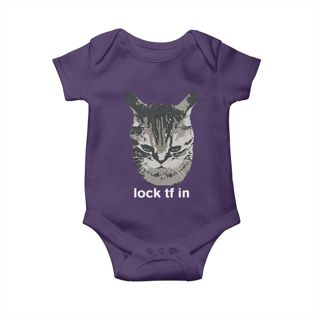Lock TF In Cat Baby Onesie Funny Gen Z Meme