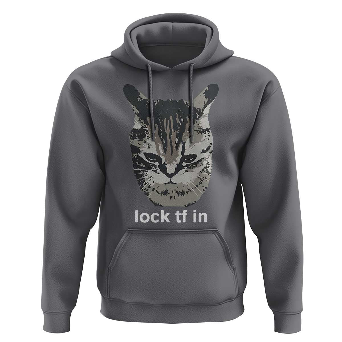Lock TF In Cat Hoodie Funny Gen Z Meme