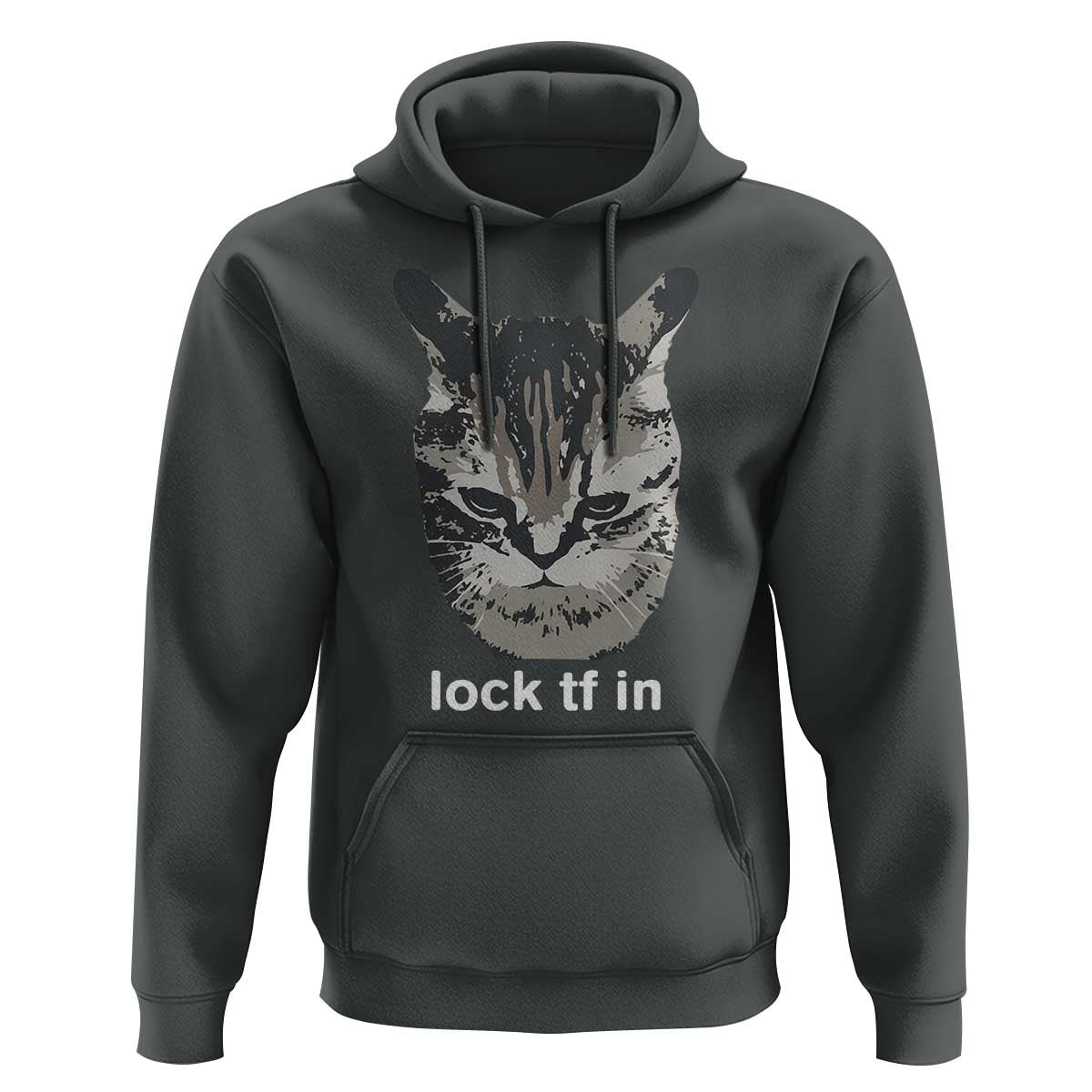 Lock TF In Cat Hoodie Funny Gen Z Meme