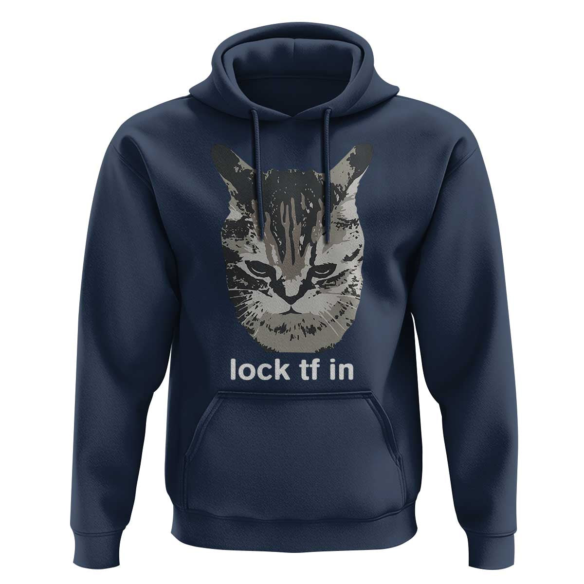 Lock TF In Cat Hoodie Funny Gen Z Meme
