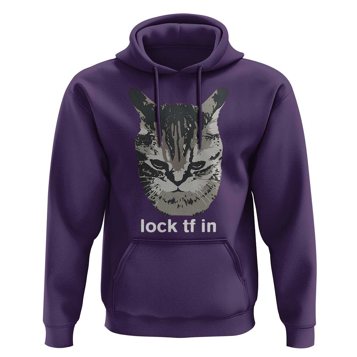 Lock TF In Cat Hoodie Funny Gen Z Meme