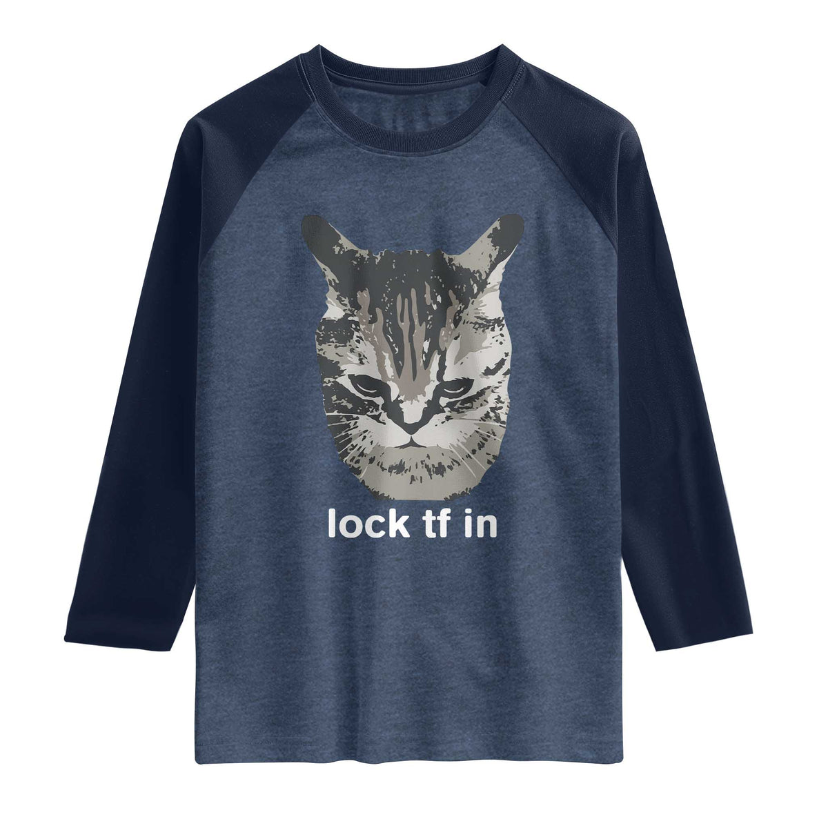 Lock TF In Cat Raglan Shirt Funny Gen Z Meme