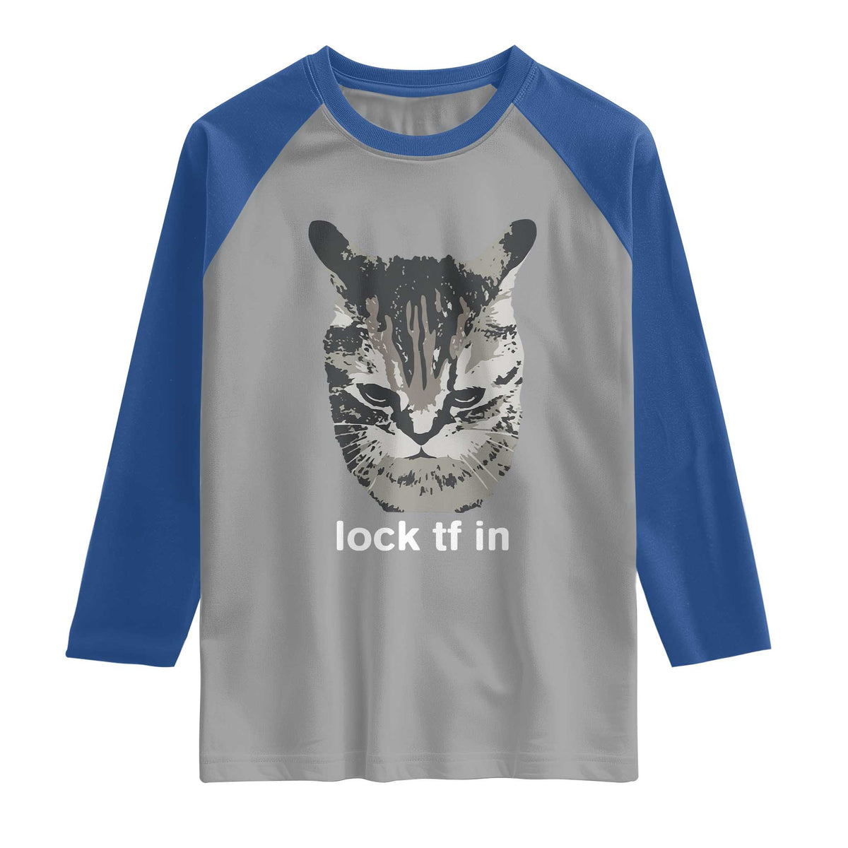 Lock TF In Cat Raglan Shirt Funny Gen Z Meme