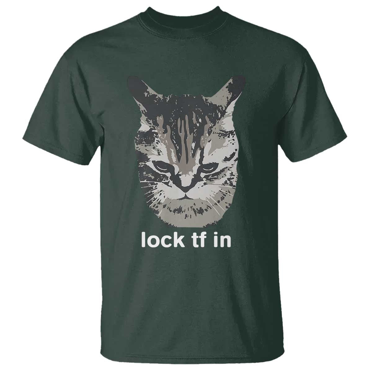 Lock TF In Cat T Shirt Funny Gen Z Meme