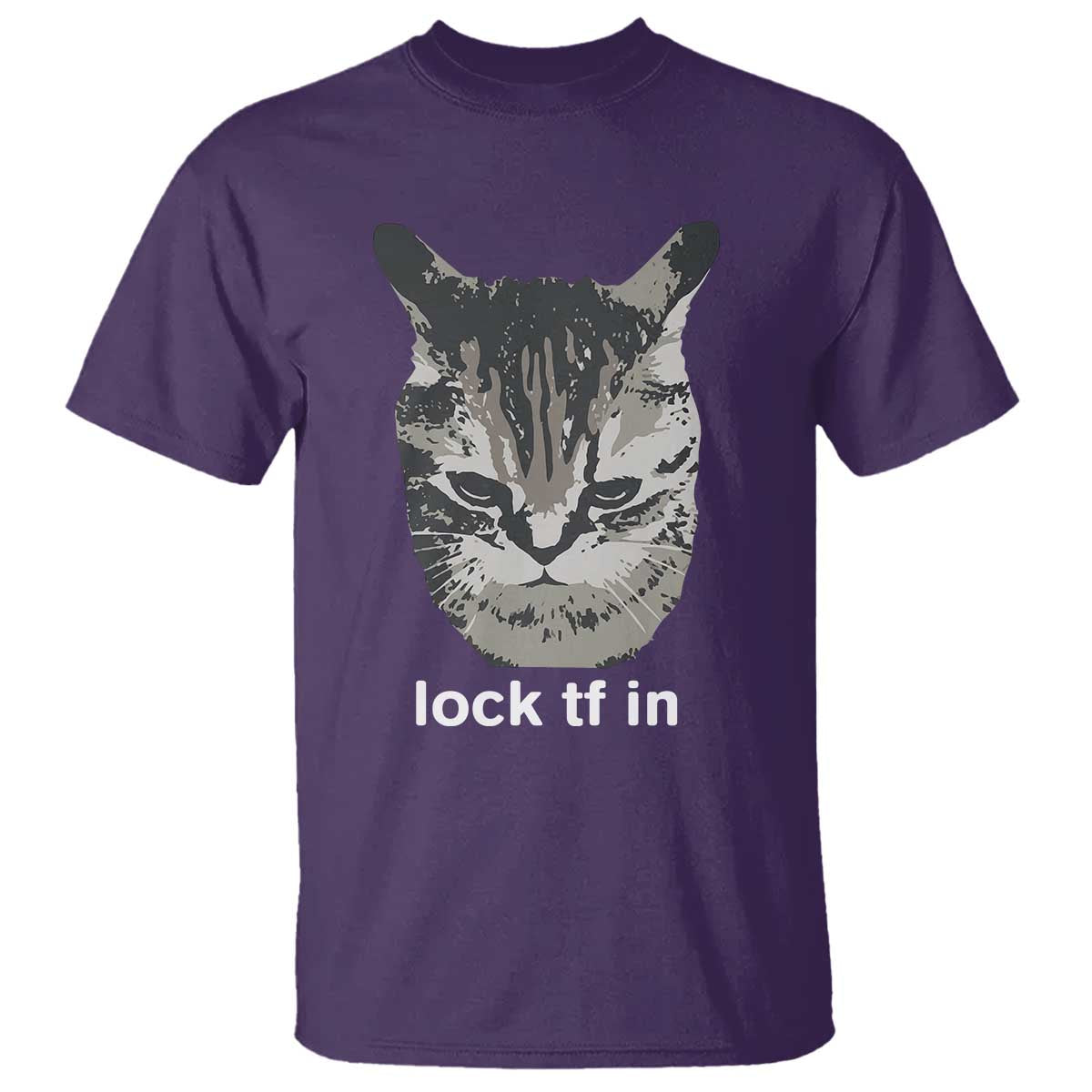 Lock TF In Cat T Shirt Funny Gen Z Meme