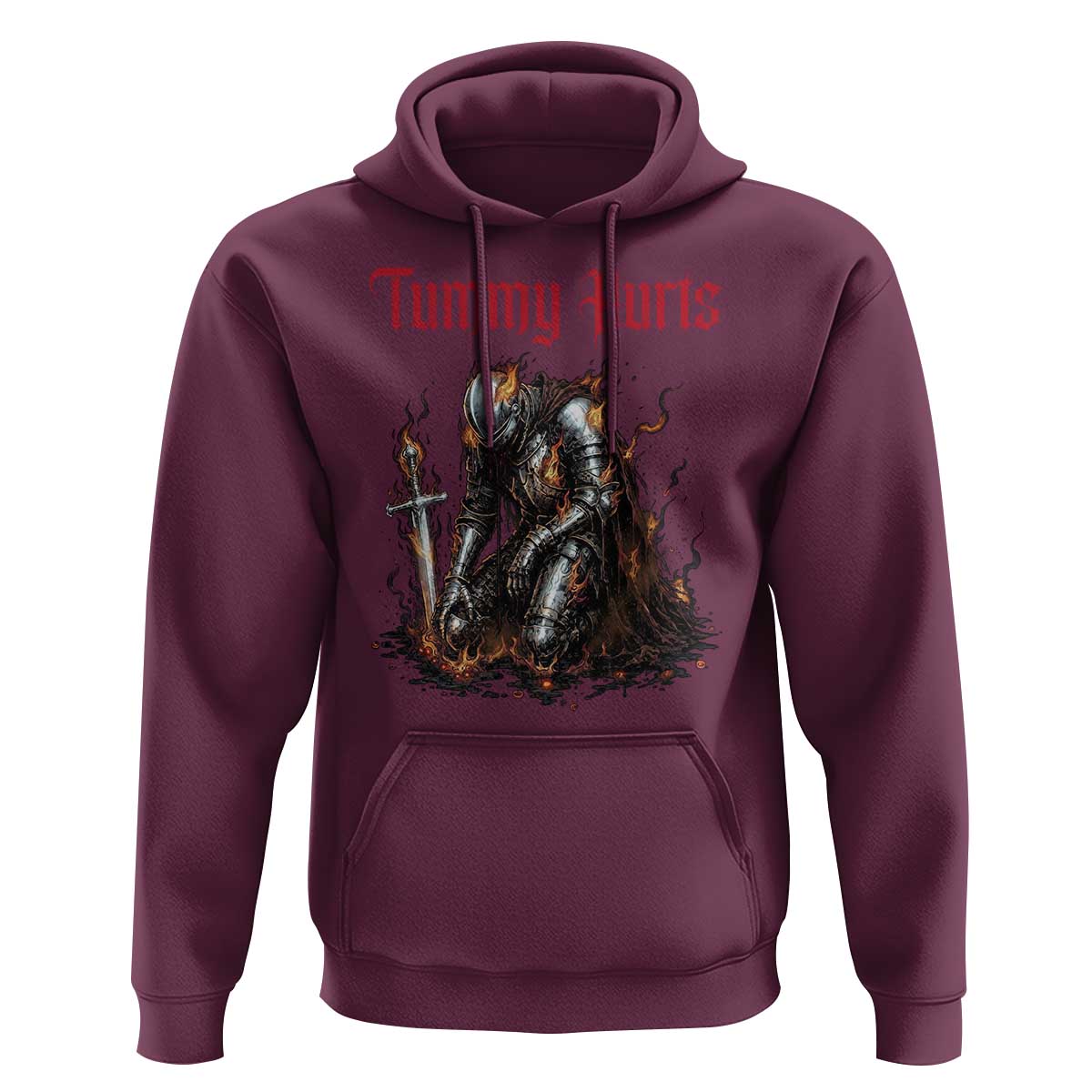 Tummy Hurts Hoodie Funny Medieval Knight Dark Humor