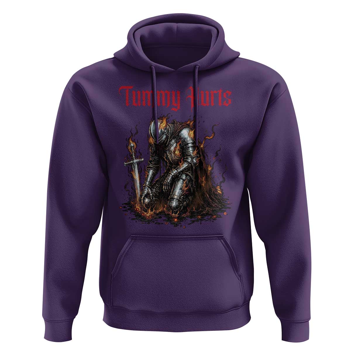 Tummy Hurts Hoodie Funny Medieval Knight Dark Humor