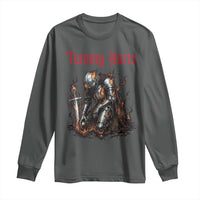 Tummy Hurts Long Sleeve Shirt Funny Medieval Knight Dark Humor