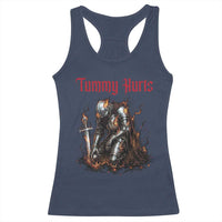 Tummy Hurts Racerback Tank Top Funny Medieval Knight Dark Humor