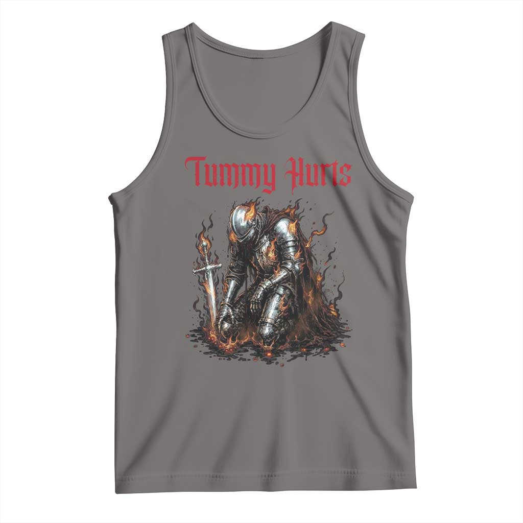 Tummy Hurts Tank Top Funny Medieval Knight Dark Humor