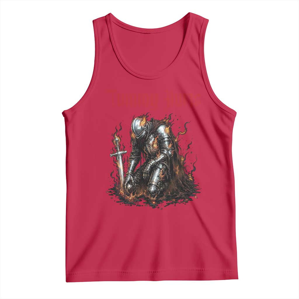 Tummy Hurts Tank Top Funny Medieval Knight Dark Humor