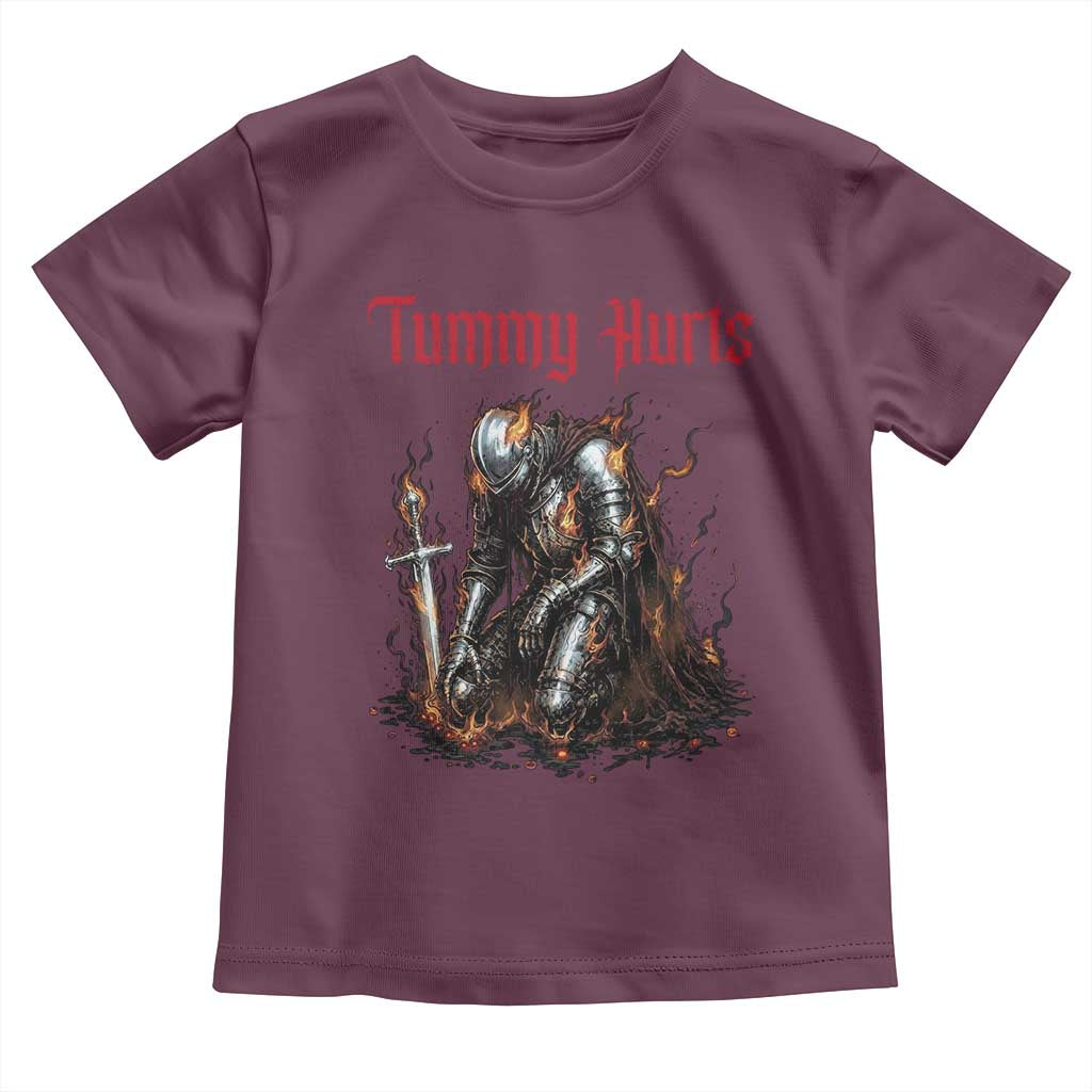 Tummy Hurts Toddler T Shirt Funny Medieval Knight Dark Humor
