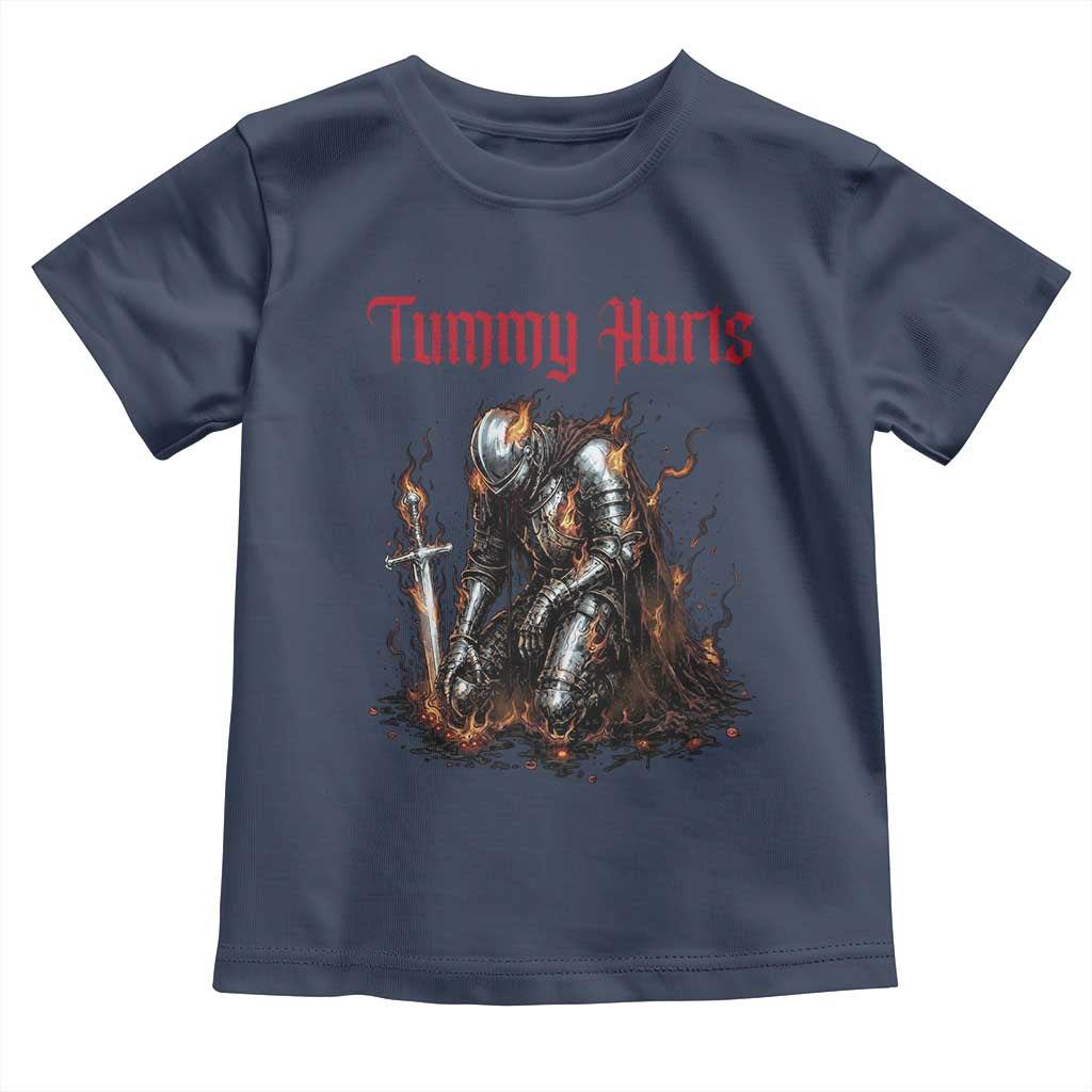 Tummy Hurts Toddler T Shirt Funny Medieval Knight Dark Humor