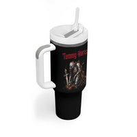 Tummy Hurts Tumbler With Handle Funny Medieval Knight Dark Humor