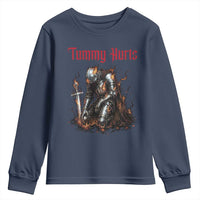 Tummy Hurts Youth Sweatshirt Funny Medieval Knight Dark Humor
