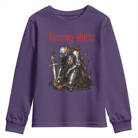 Tummy Hurts Youth Sweatshirt Funny Medieval Knight Dark Humor