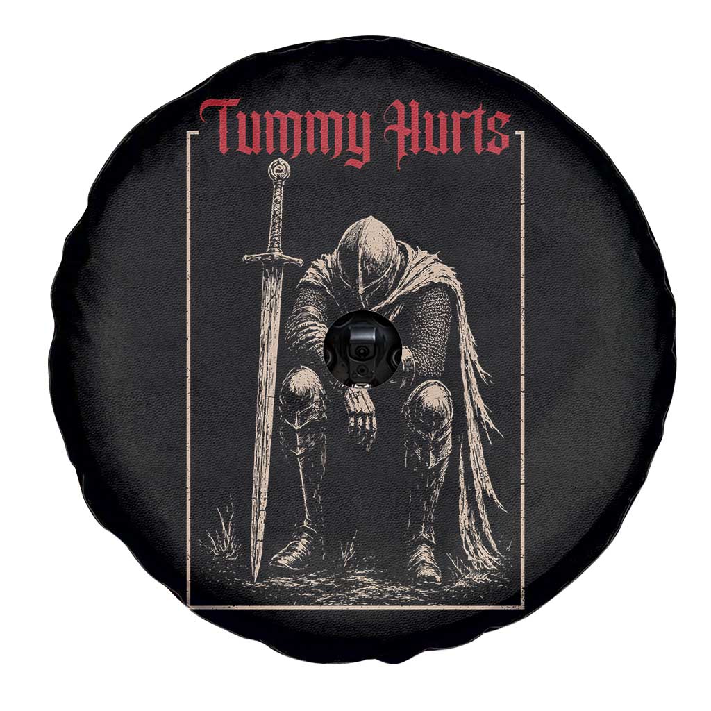 Tummy Hurts Spare Tire Cover Funny Medieval Knight Dark Meme