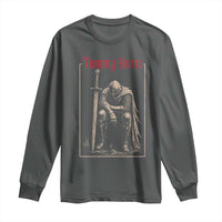 Tummy Hurts Long Sleeve Shirt Funny Medieval Knight Dark Meme
