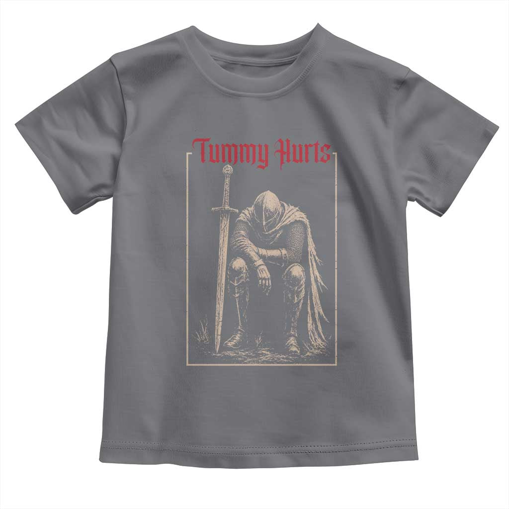 Tummy Hurts Toddler T Shirt Funny Medieval Knight Dark Meme