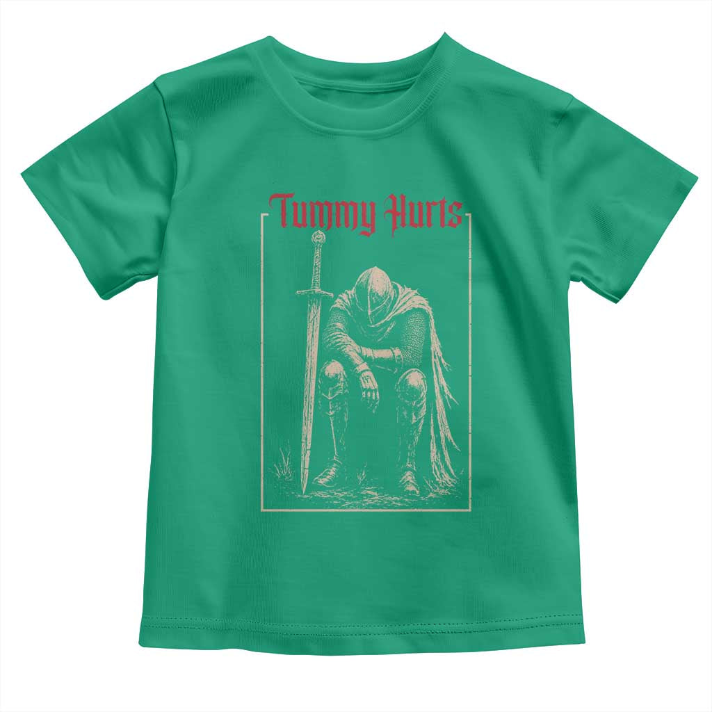 Tummy Hurts Toddler T Shirt Funny Medieval Knight Dark Meme