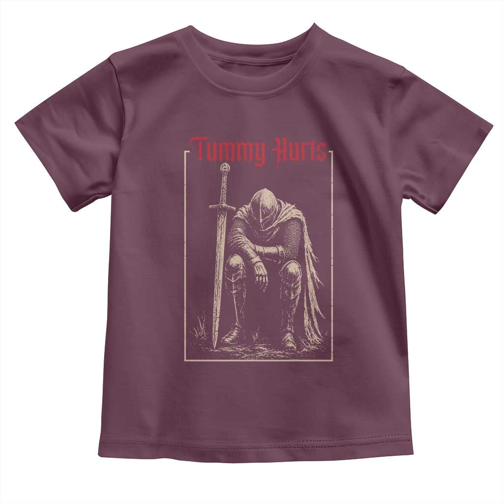 Tummy Hurts Toddler T Shirt Funny Medieval Knight Dark Meme