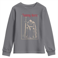 Tummy Hurts Youth Sweatshirt Funny Medieval Knight Dark Meme