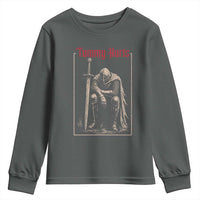Tummy Hurts Youth Sweatshirt Funny Medieval Knight Dark Meme
