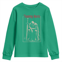 Tummy Hurts Youth Sweatshirt Funny Medieval Knight Dark Meme