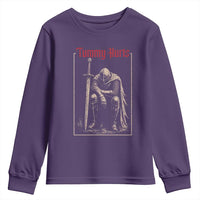 Tummy Hurts Youth Sweatshirt Funny Medieval Knight Dark Meme