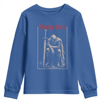 Tummy Hurts Youth Sweatshirt Funny Medieval Knight Dark Meme